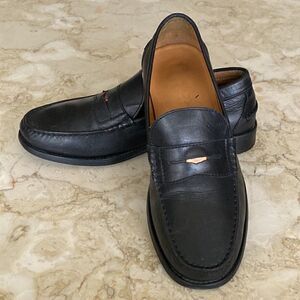 GEOX Respira Black Leather Classic Penny Loafers